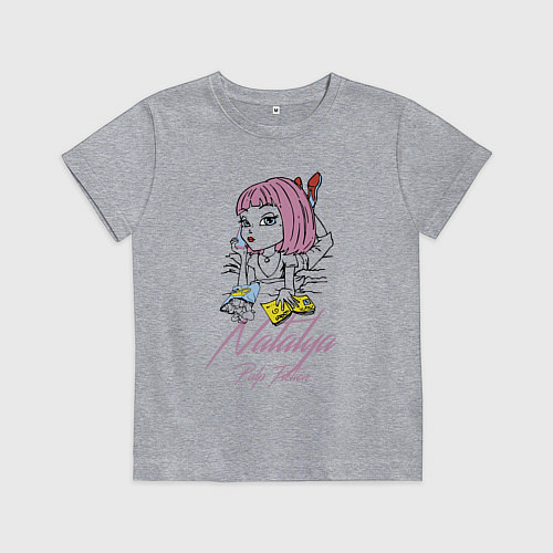 Детская футболка Natalya - pulp fiction / Меланж – фото 1