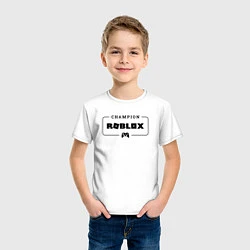 Футболка хлопковая детская Roblox gaming champion: рамка с лого и джойстиком, цвет: белый — фото 2