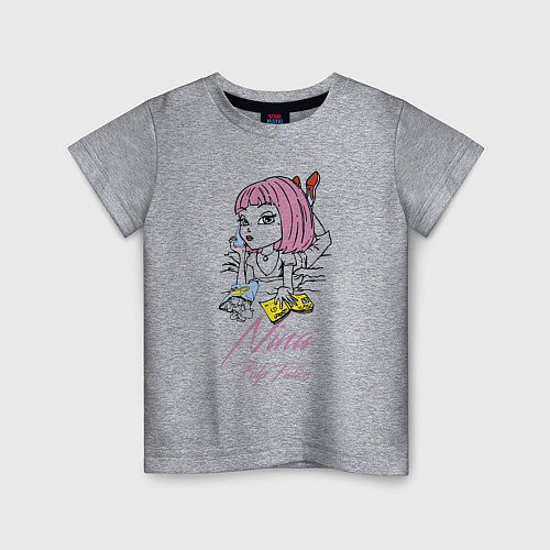 Детская футболка Nina - pulp fiction / Меланж – фото 1