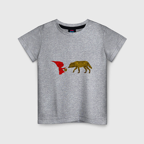 Детская футболка Красная Шапочка и волк / Меланж – фото 1