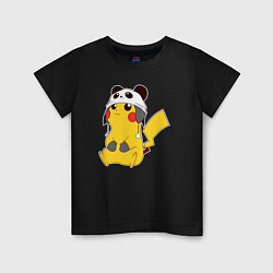 Футболка хлопковая детская Pika panda, цвет: черный