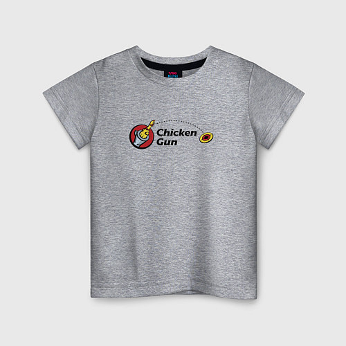 Детская футболка Чикен ган - бросок курицы / Меланж – фото 1