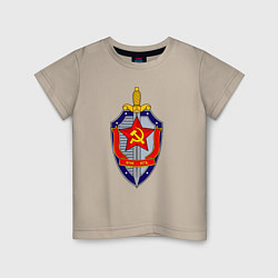 Футболка хлопковая детская ВЧК КГБ, цвет: миндальный
