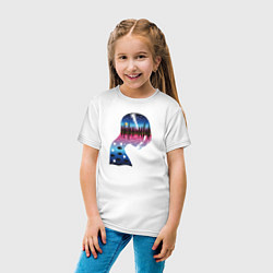 Футболка хлопковая детская Силуэт девушки, природный пейзаж в силуэте, цвет: белый — фото 2