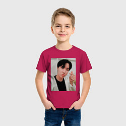Футболка хлопковая детская BTS -J-hope-, цвет: маджента — фото 2