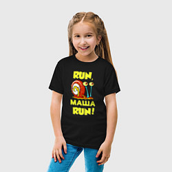 Футболка хлопковая детская Run Маша run, цвет: черный — фото 2