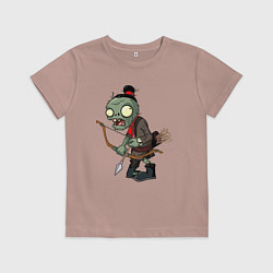 Футболка хлопковая детская Зомби лучник, цвет: пыльно-розовый