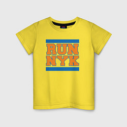 Футболка хлопковая детская Run New York Knicks, цвет: желтый