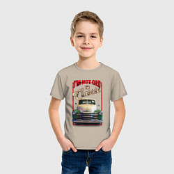 Футболка хлопковая детская Классика автомобиль Chevrolet Thriftmaster, цвет: миндальный — фото 2