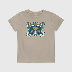 Футболка хлопковая детская Lovely birds, цвет: миндальный