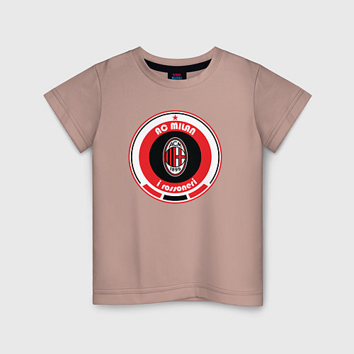 Детская футболка AC Milan 1899 / Пыльно-розовый – фото 1