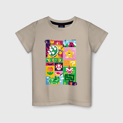 Детская футболка The Super Mario Bros Братья Супер Марио / Миндальный – фото 1