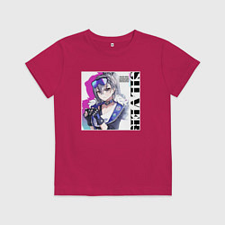 Футболка хлопковая детская Sweet Silver Wolf, цвет: маджента