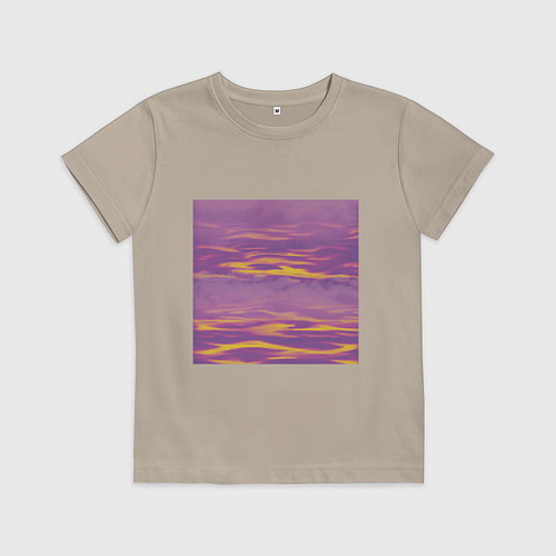 Детская футболка Сиреневое море / Миндальный – фото 1