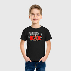 Футболка хлопковая детская AC DC metal, цвет: черный — фото 2