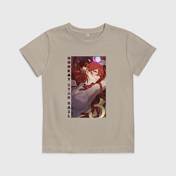 Футболка хлопковая детская Рыжеволосая Химеко, цвет: миндальный