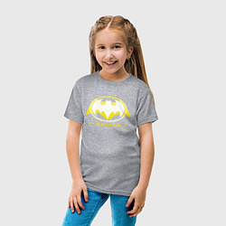 Футболка хлопковая детская Batman logotype 2023, цвет: меланж — фото 2