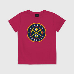 Футболка хлопковая детская Denver Nuggets, цвет: маджента