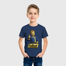 Футболка хлопковая детская Real vault boy, цвет: тёмно-синий — фото 2