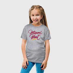 Футболка хлопковая детская Miami Heat fan, цвет: меланж — фото 2