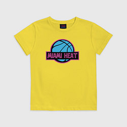 Футболка хлопковая детская Miami Heat team, цвет: желтый