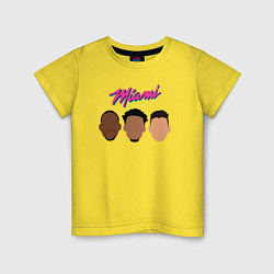Футболка хлопковая детская Miami players, цвет: желтый