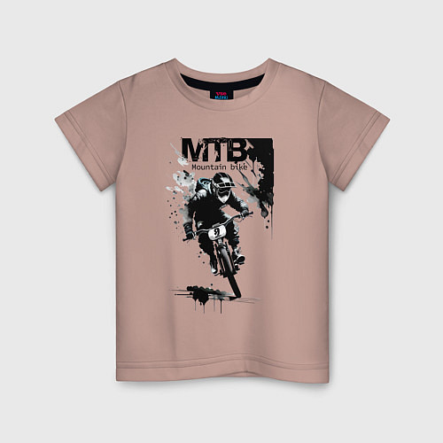 Детская футболка Mountain bike - extreme / Пыльно-розовый – фото 1