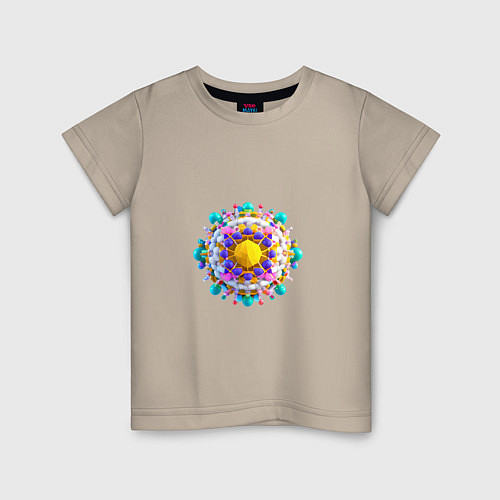 Детская футболка Молекула вируса / Миндальный – фото 1