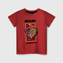 Футболка хлопковая детская Miami Heat shot, цвет: красный