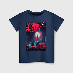 Футболка хлопковая детская MoMo - инопланетяне на Красной площади в Москве, цвет: тёмно-синий