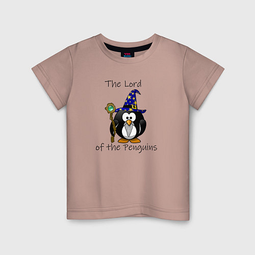 Детская футболка Властелин пингвинов / Пыльно-розовый – фото 1