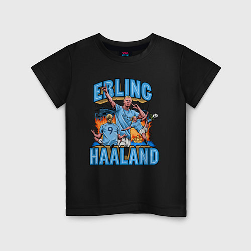 Детская футболка Эрлинг Холанд Манчестер Сити 9 / Черный – фото 1