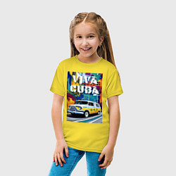 Футболка хлопковая детская Viva Cuba - car - retro, цвет: желтый — фото 2