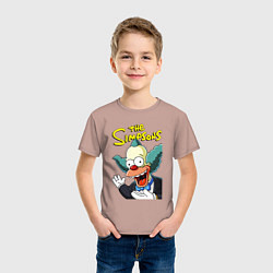 Футболка хлопковая детская Krusty the clown, цвет: пыльно-розовый — фото 2