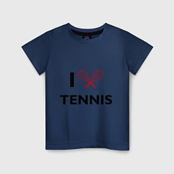 Футболка хлопковая детская I Love Tennis, цвет: тёмно-синий