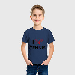 Футболка хлопковая детская I Love Tennis, цвет: тёмно-синий — фото 2