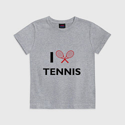 Футболка хлопковая детская I Love Tennis, цвет: меланж