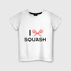 Футболка хлопковая детская I Love Squash, цвет: белый