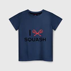 Футболка хлопковая детская I Love Squash, цвет: тёмно-синий