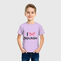 Футболка хлопковая детская I Love Squash, цвет: лаванда — фото 2