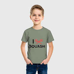 Футболка хлопковая детская I Love Squash, цвет: авокадо — фото 2