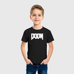 Футболка хлопковая детская Doom nightmare mode, цвет: черный — фото 2