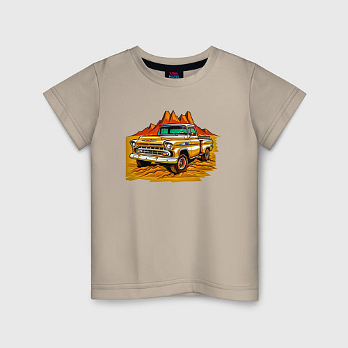 Детская футболка Шевроле грузовик / Миндальный – фото 1