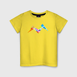 Футболка хлопковая детская Горы абстракция - Air studio, цвет: желтый