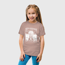 Футболка хлопковая детская Санеми шинадзугава - столп ветра, цвет: пыльно-розовый — фото 2