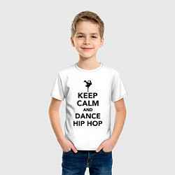 Футболка хлопковая детская Keep calm and dance hip hop, цвет: белый — фото 2