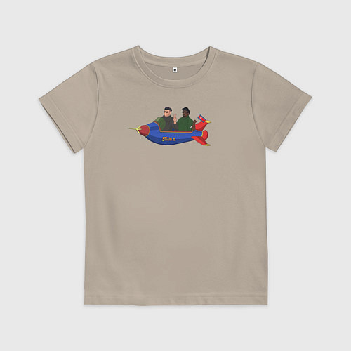 Детская футболка Ким Чен Ын и Биг Смоук / Миндальный – фото 1