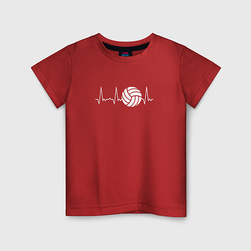 Детская футболка Сердце волейболиста / Красный – фото 1
