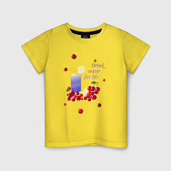 Футболка хлопковая детская Вода с лимоном, цвет: желтый