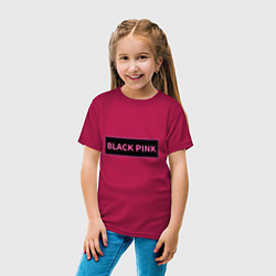 Футболка хлопковая детская Логотип Блек Пинк, цвет: маджента — фото 2